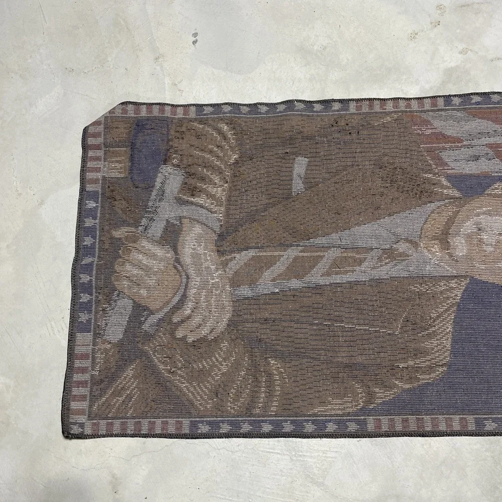 VTG 1964 John F Kennedy Ramallah Trading Co. Tapestry Rug Banner 20X38 Wall Art